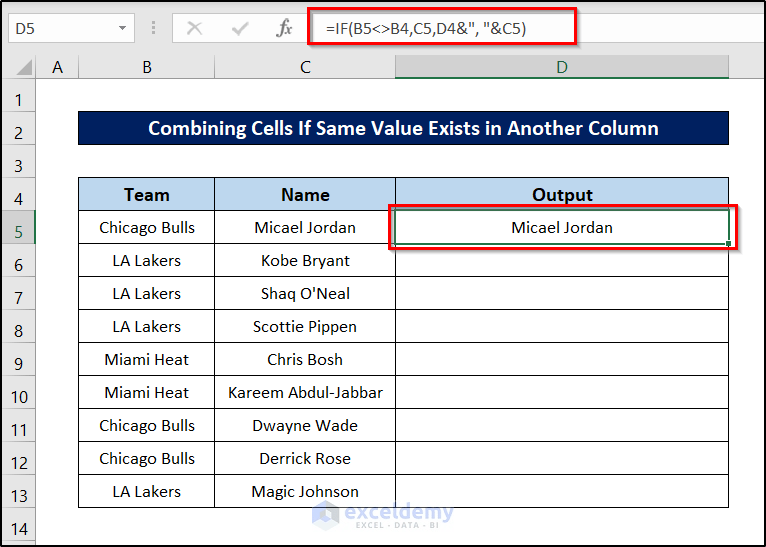 How to Concatenate Cells with If Condition in Excel (5 Examples)