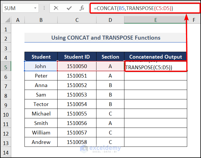 How to Concatenate Number and Text in Excel (6 Methods)
