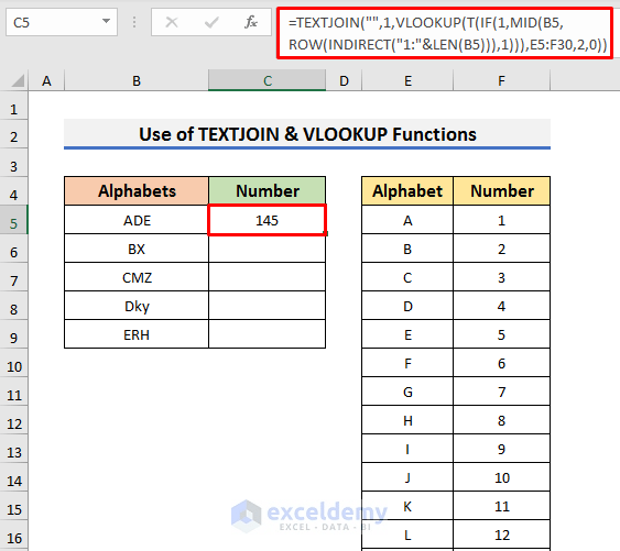 How to Convert Alphabet to Number in Excel 4 Easy Methods