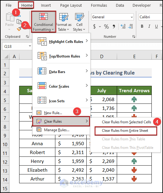 How to Insert Trend Arrows Based on Another Cell in Excel 5 Methods