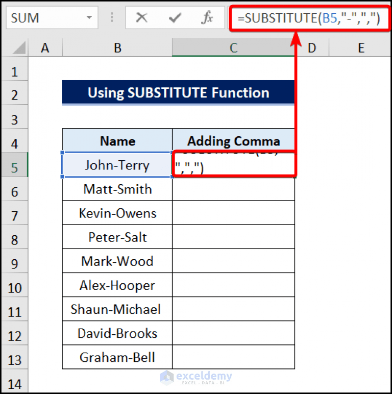 How to Add Comma in Excel at the End (5 Methods) ExcelDemy