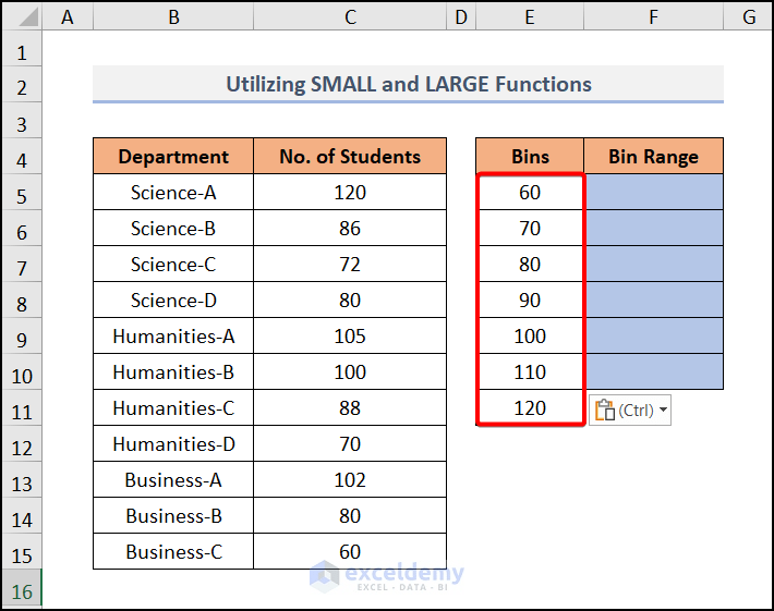How to Calculate Bin Range in Excel (4 Methods)