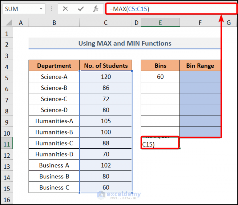 How to Calculate Bin Range in Excel (4 Easy Methods)