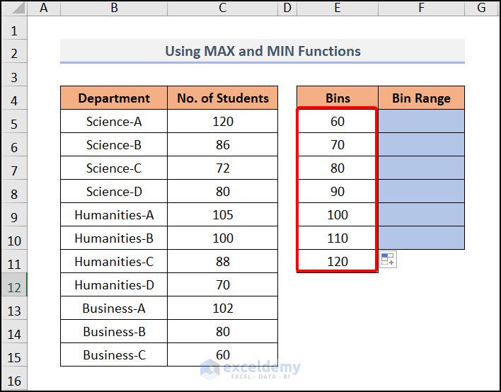 How to Calculate Bin Range in Excel (4 Methods)