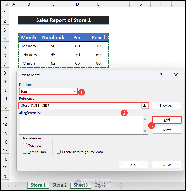 How to Consolidate Sheets in Excel (2 Suitable Examples)