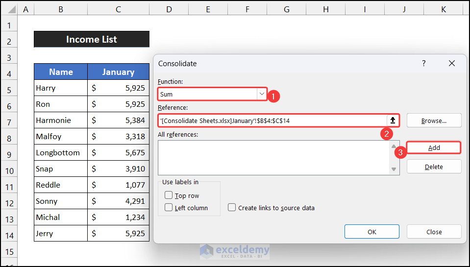 How to Consolidate Sheets in Excel (2 Suitable Examples)
