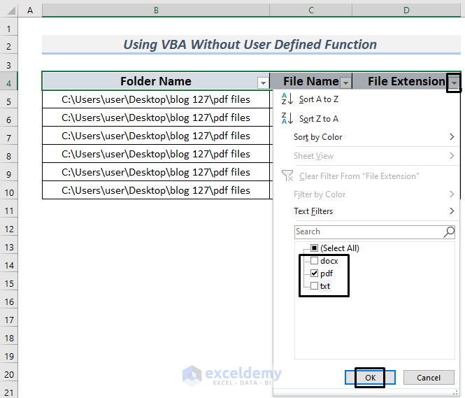 How to Copy PDF File Names into Excel (9 Efficient Methods)
