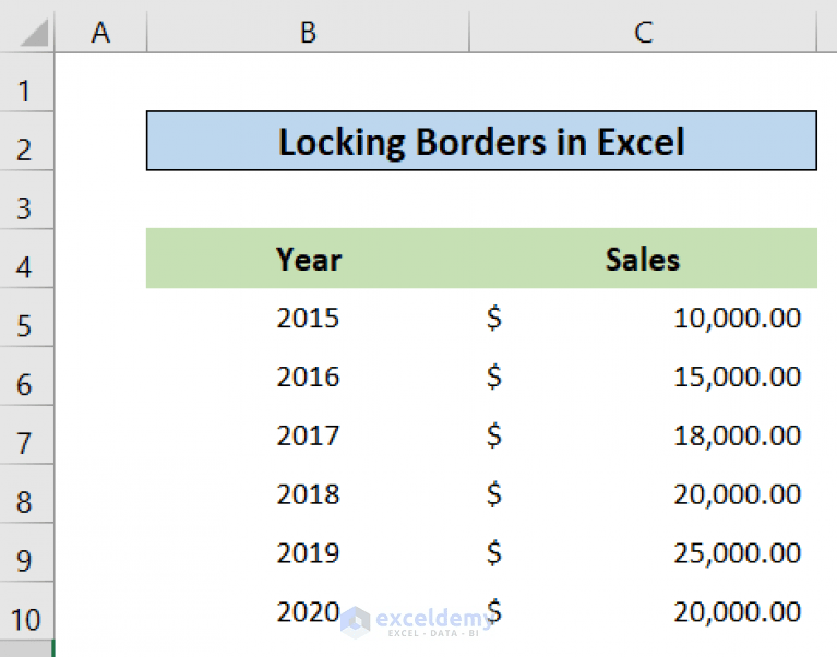 How to Lock Borders in Excel (With Easy Steps) ExcelDemy