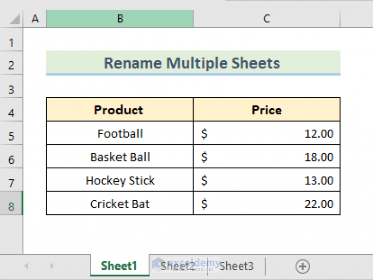 How to Rename Multiple Sheets in Excel (With Easy Steps)