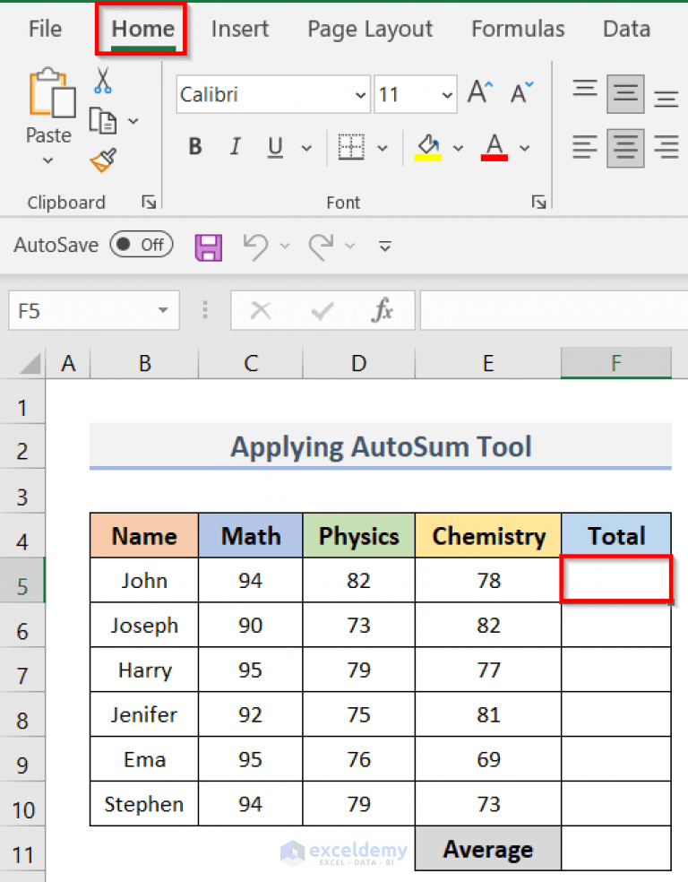 How to Calculate Sum & Average with Excel Formula