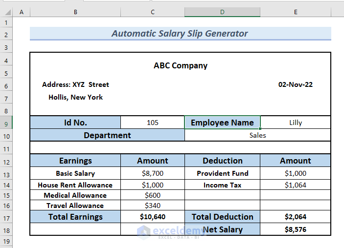 How to Create Automatic Salary Slip Generator Using Excel