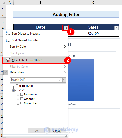 How to Change Date Range in Excel Chart (3 Methods)