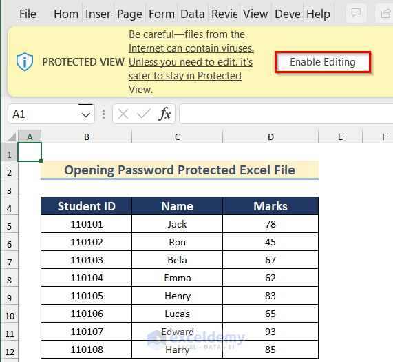 How to Open Password Protected Excel File in Google Sheets