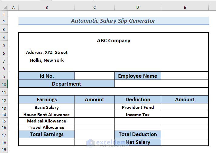 How to Create Automatic Salary Slip Generator Using Excel
