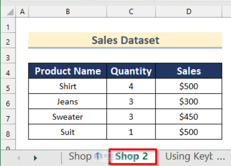 How to Create Table from Multiple Sheets in Excel (4 Easy Ways)