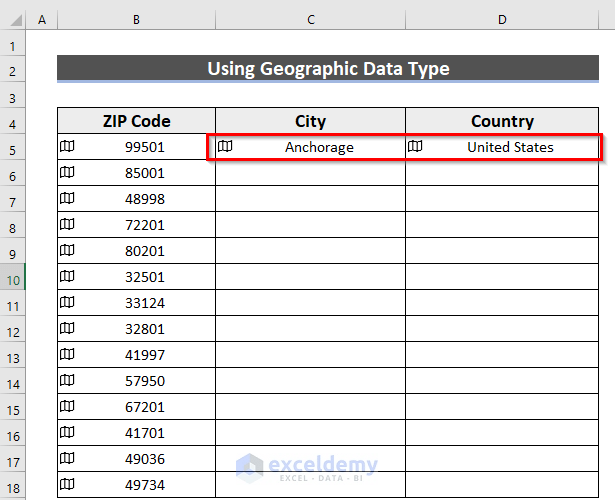How to Lookup ZIP Code in Excel (4 Suitable Methods)