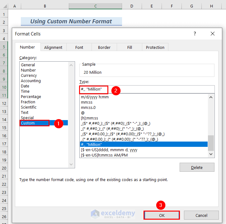 How to Use Millions in Data Labels of Excel Chart (3 Easy Ways)