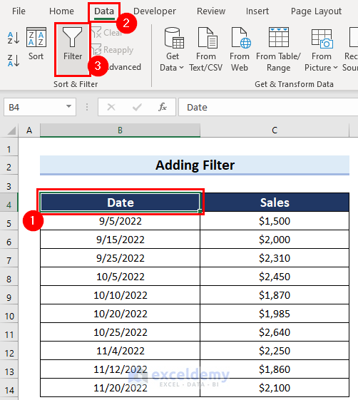 How to Change Date Range in Excel Chart (3 Methods)