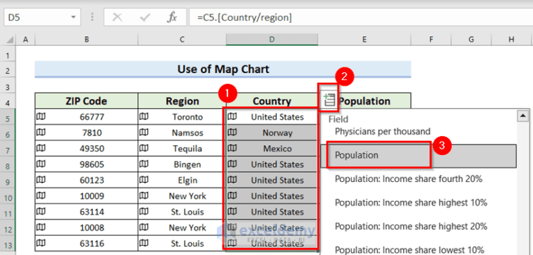 How to Map Excel Data by ZIP Code (2 Easy Methods)