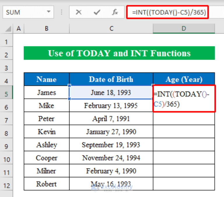 Ageing Formula with Current Date in Excel (4 Examples)