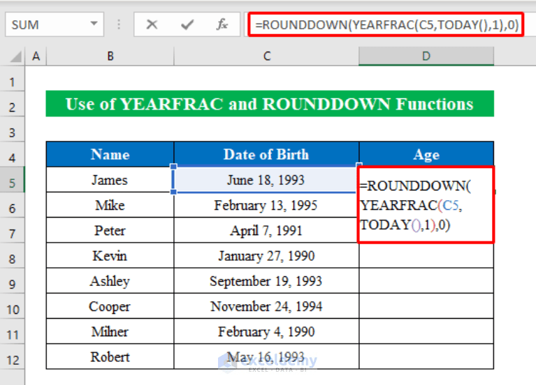 Ageing Formula with Current Date in Excel (4 Examples)