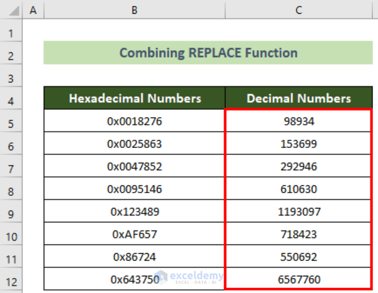 Convert Hex To Decimal In Excel Catalog Library