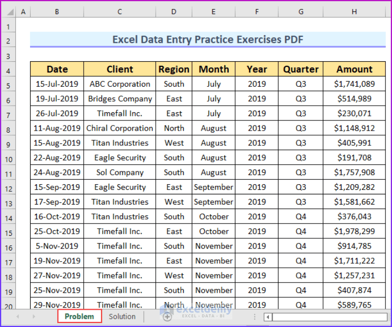 Excel Data for Pivot Table Practice ExcelDemy