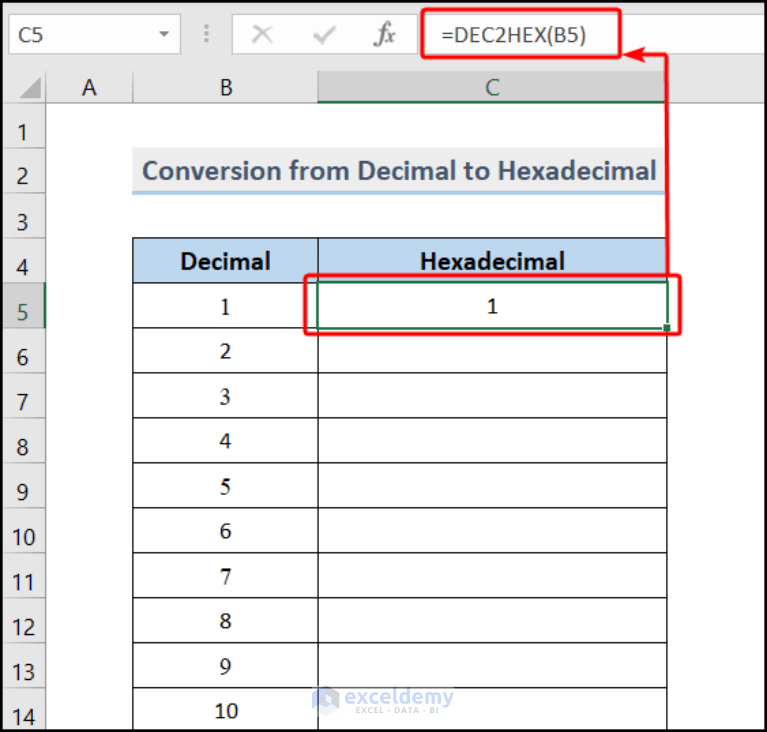 Format Hex Numbers in Excel with Leading Zero (with Quick Steps)