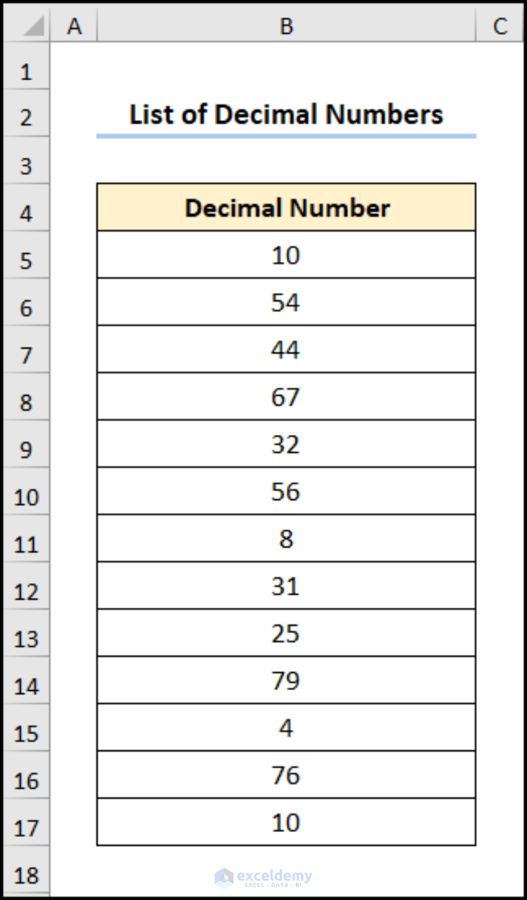 How to Convert Decimal to Binary in Excel (3 Quick Methods)