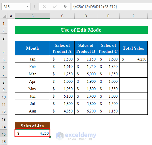 How to Copy Array Formula in Excel 3 Easy Methods