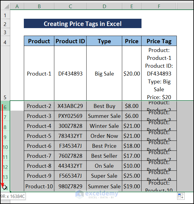 How to Create Price Tags in Excel (with Quick Steps) ExcelDemy