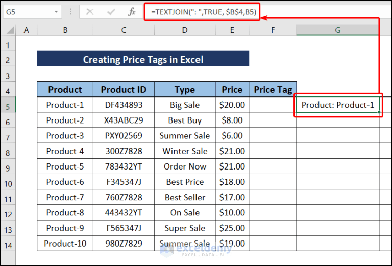 How to Create Price Tags in Excel (with Quick Steps) ExcelDemy