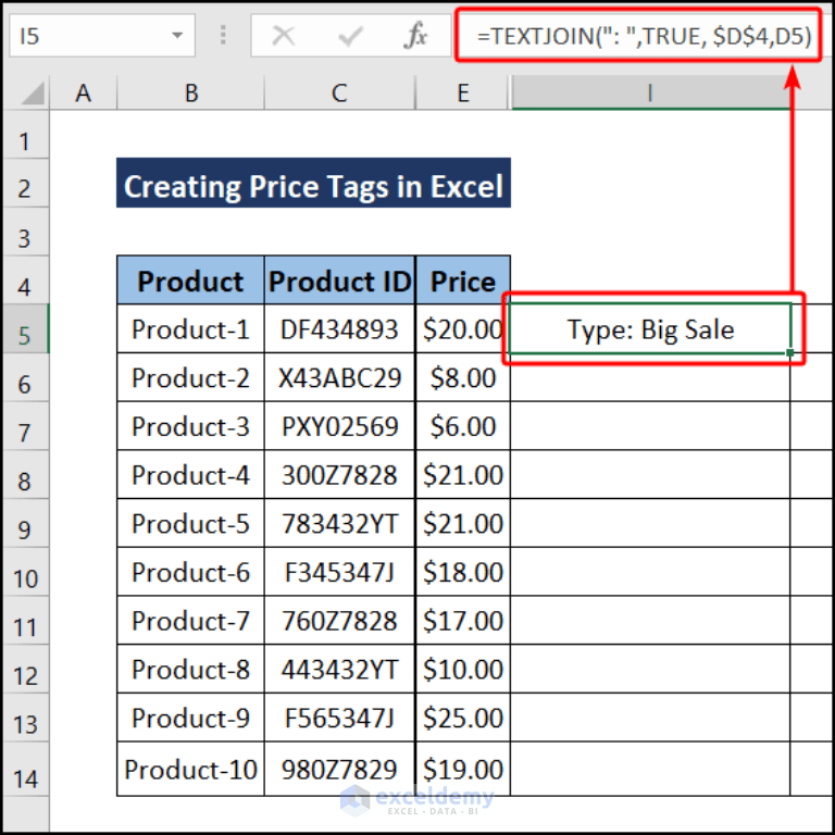 How to Create Price Tags in Excel (with Quick Steps) ExcelDemy