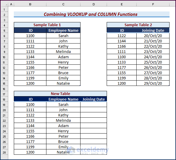 How to Create a Table from Another Table in Excel (3 Easy Ways)