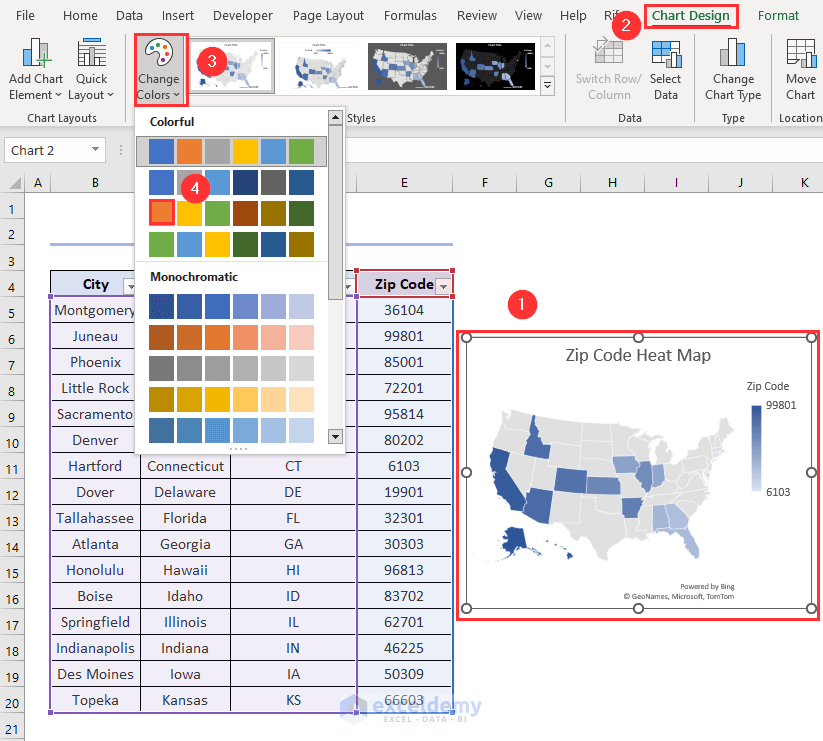 How to Create a Zip Code Heat Map in Excel (with Useful Steps)