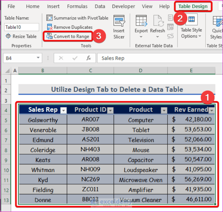 How to Delete a Data Table in Excel (4 Easy Ways) ExcelDemy