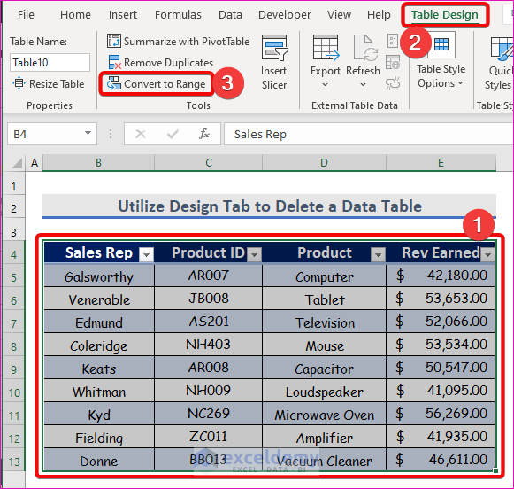How to Delete a Data Table in Excel (4 Methods) ExcelDemy