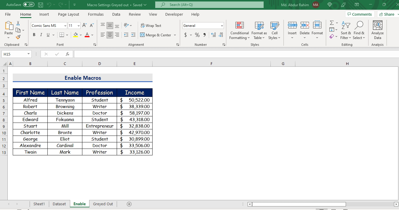 Macro Settings in Excel Dealing with GreyOuts ExcelDemy