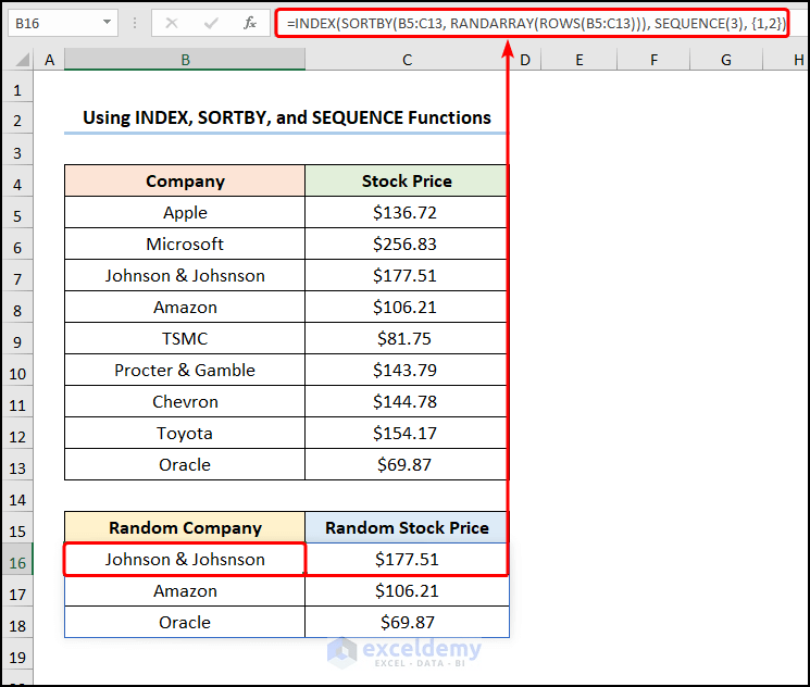 How to Randomize a List in Excel Without Duplicates (4 Ways)