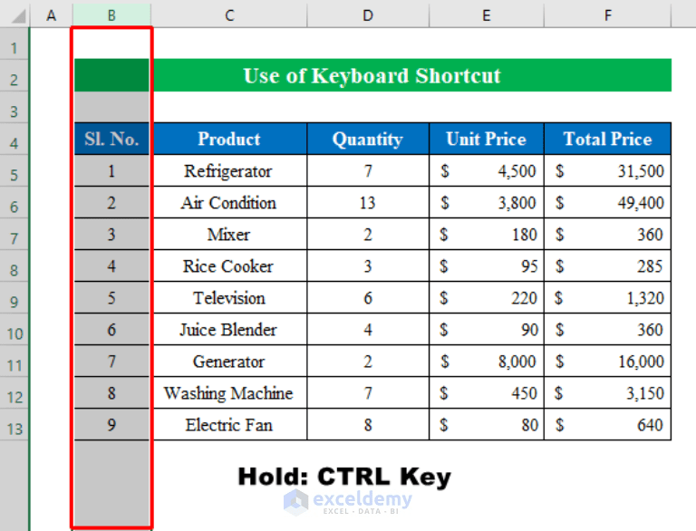 How to Select Specific Columns in Excel (4 Easy Methods)