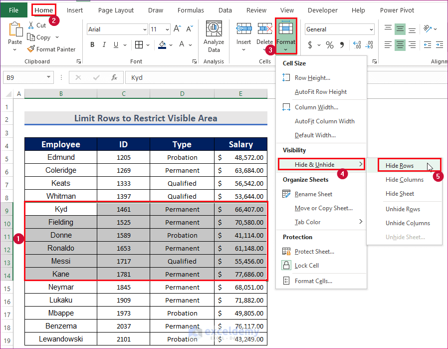 How to Set Limit for Visible Area in Excel (3 Ways) ExcelDemy