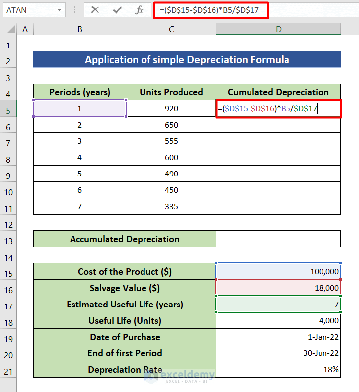 How to Calculate Accumulated Depreciation in Excel 9 Easy Ways