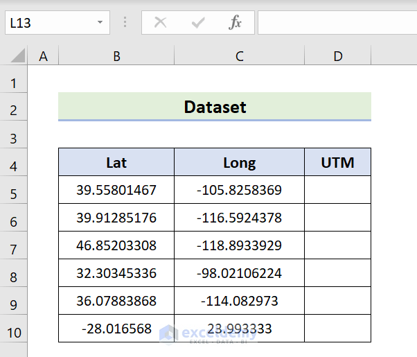 How to Convert Lat Long to UTM in Excel (with Easy Steps)