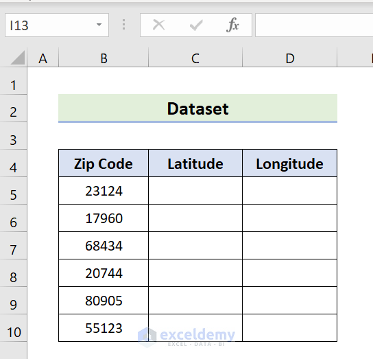 How to Convert ZIP Code to Latitude and Longitude in Excel