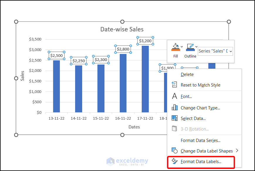 How to Show Data Labels in Thousands in an Excel Chart 4 Steps