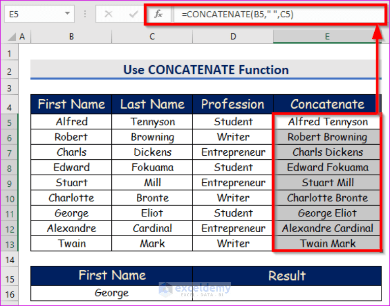 How to Concatenate with VLOOKUP in Excel (4 Easy ways)