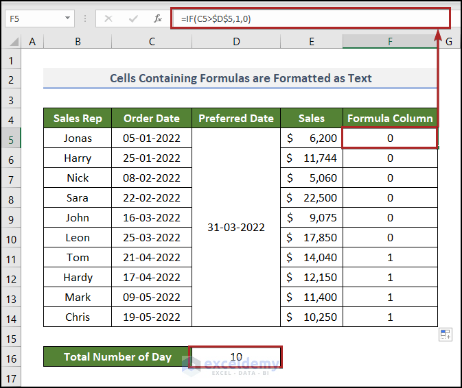 How to Fix If Excel COUNT Function Not Working (4 Causes and Solutions