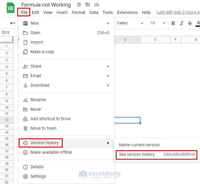 How to Solve When Excel Formulas Are Not Working in Google Sheets 4