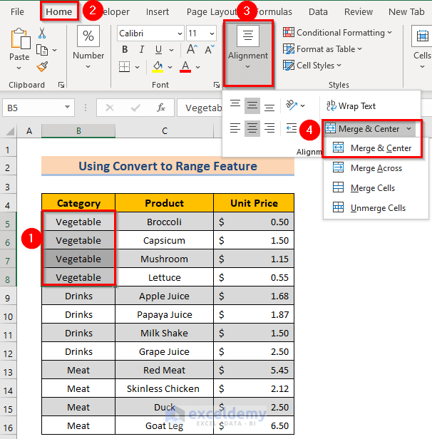 Merge Cells Button Is Greyed Out in Excel 3 Methods ExcelDemy