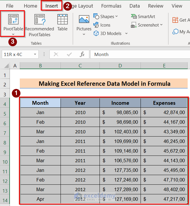 How to Use Reference of Data Model in Excel Formula